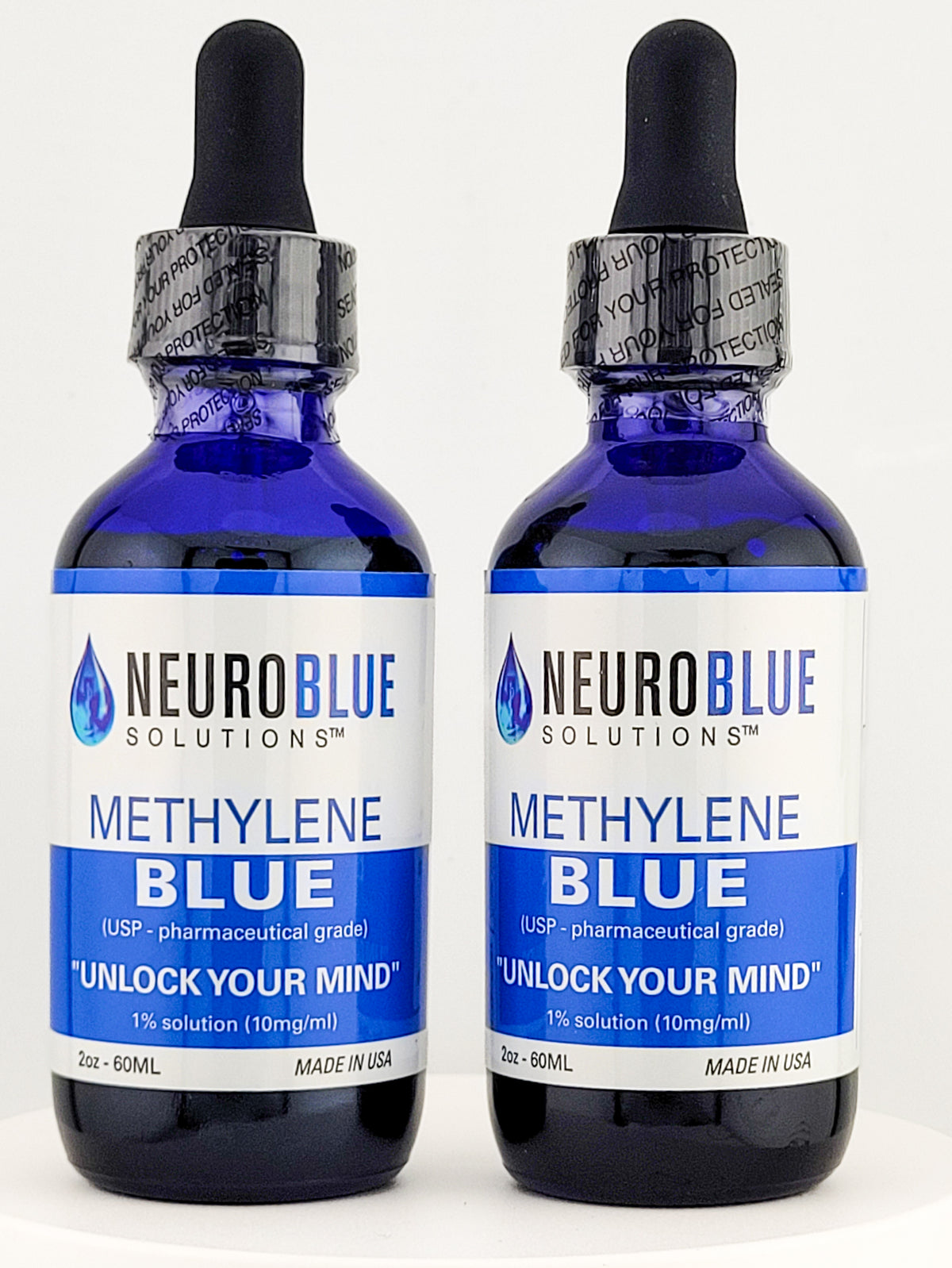 Methylene Blue USP Grade 2oz Bottle Dropper Two Pack