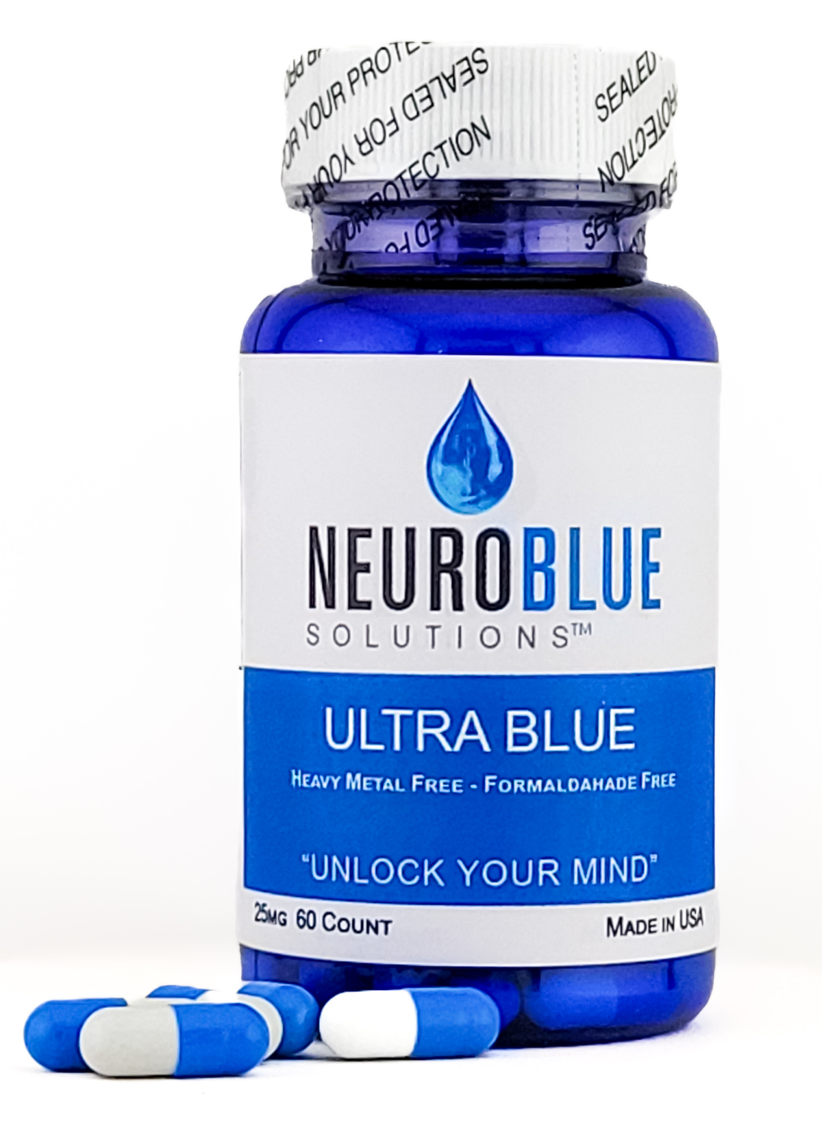 Methylene Blue Capsules 25 mg | 60 Count | NeuroBlue