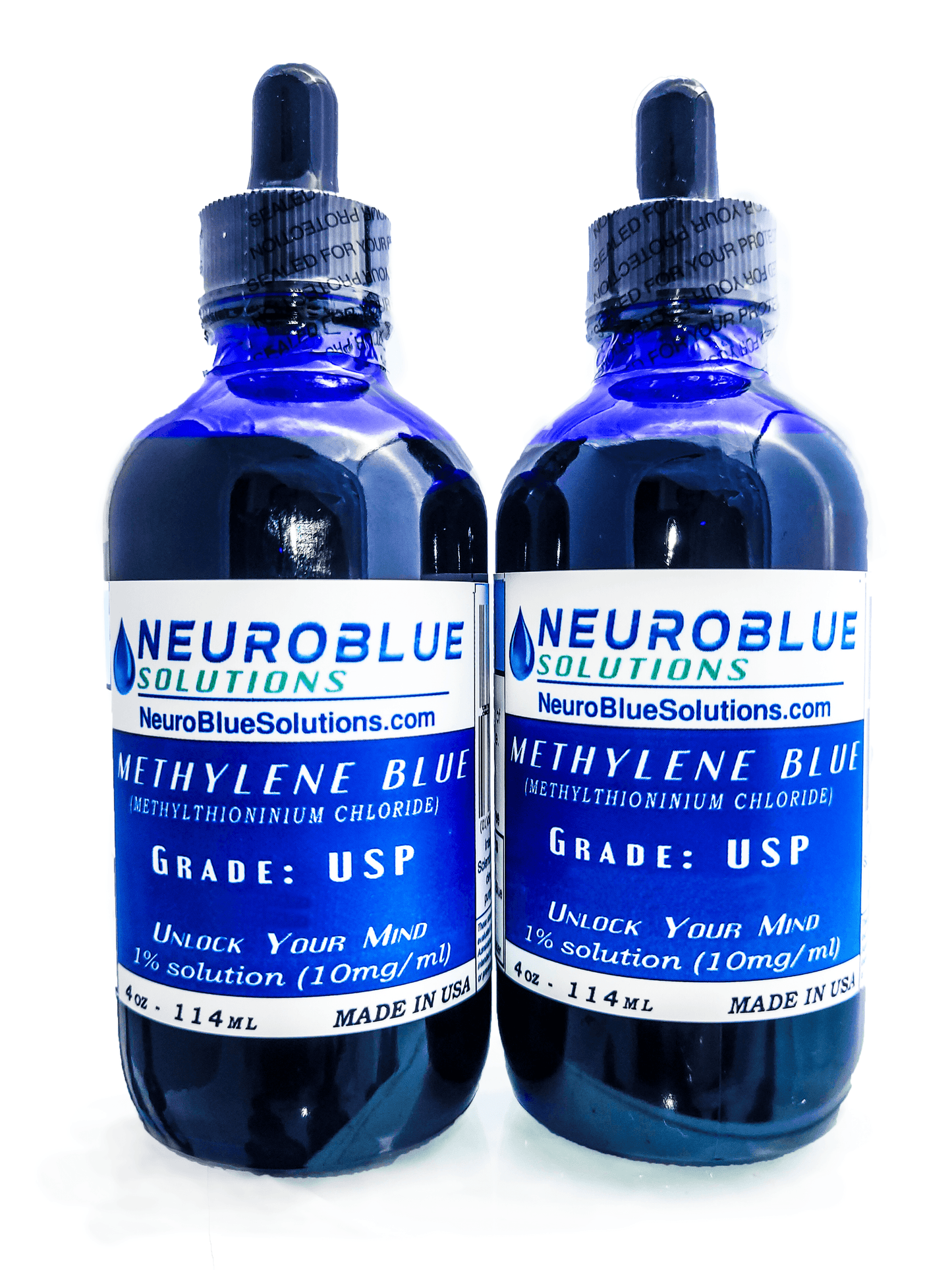 4oz Two Pack! - Methylene Blue USP Grade  Bottle Dropper